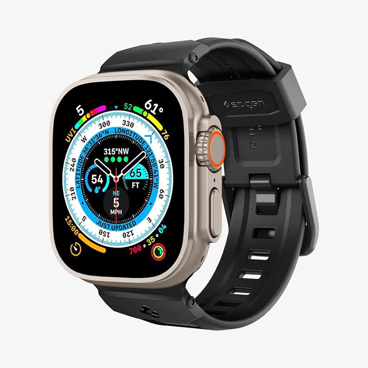 Apple Watch Serisi (45mm / 44mm / 42mm / Ultra 49mm / Ultra2 49mm)  ile Uyumlu Kayış Kordon, Spigen Rugged Ultra Band