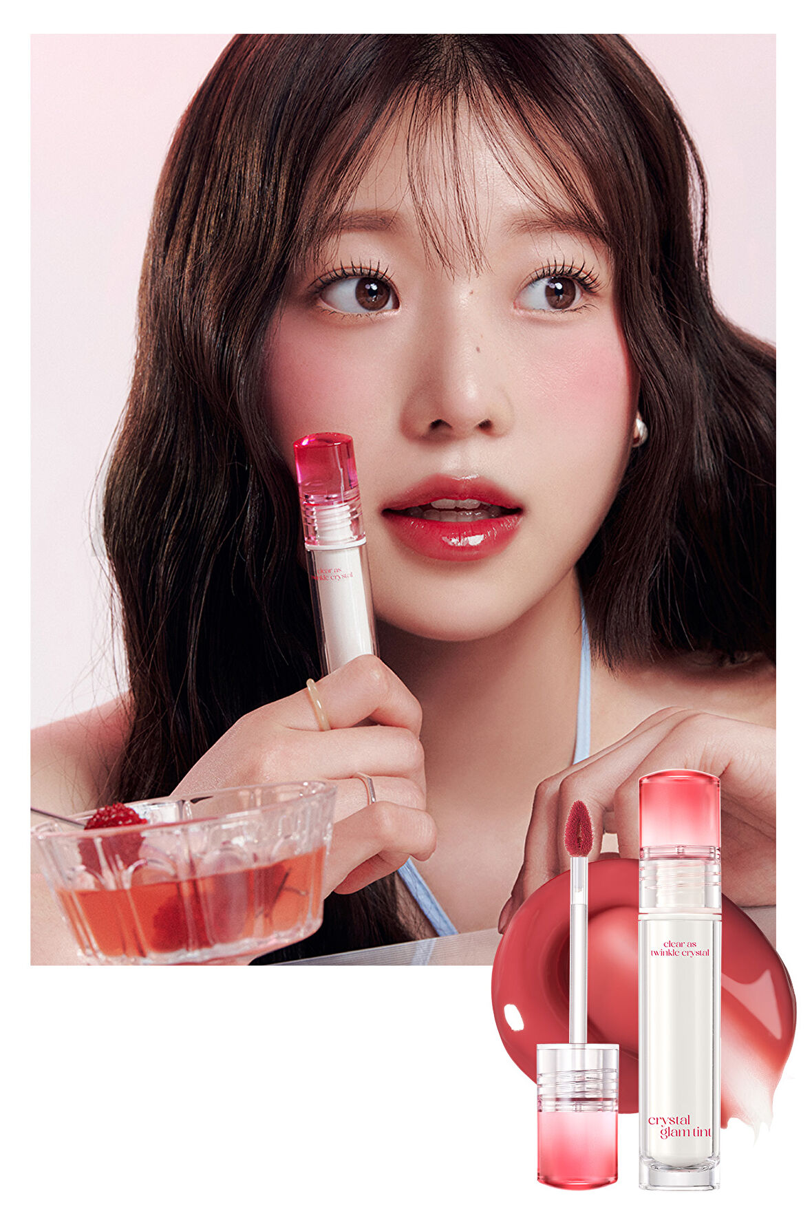 Yapışkanlık Hissi Vermeyen Yoğun Işıltılı Tint Clio Crystal Glam Tint (01 Vintage Apple)