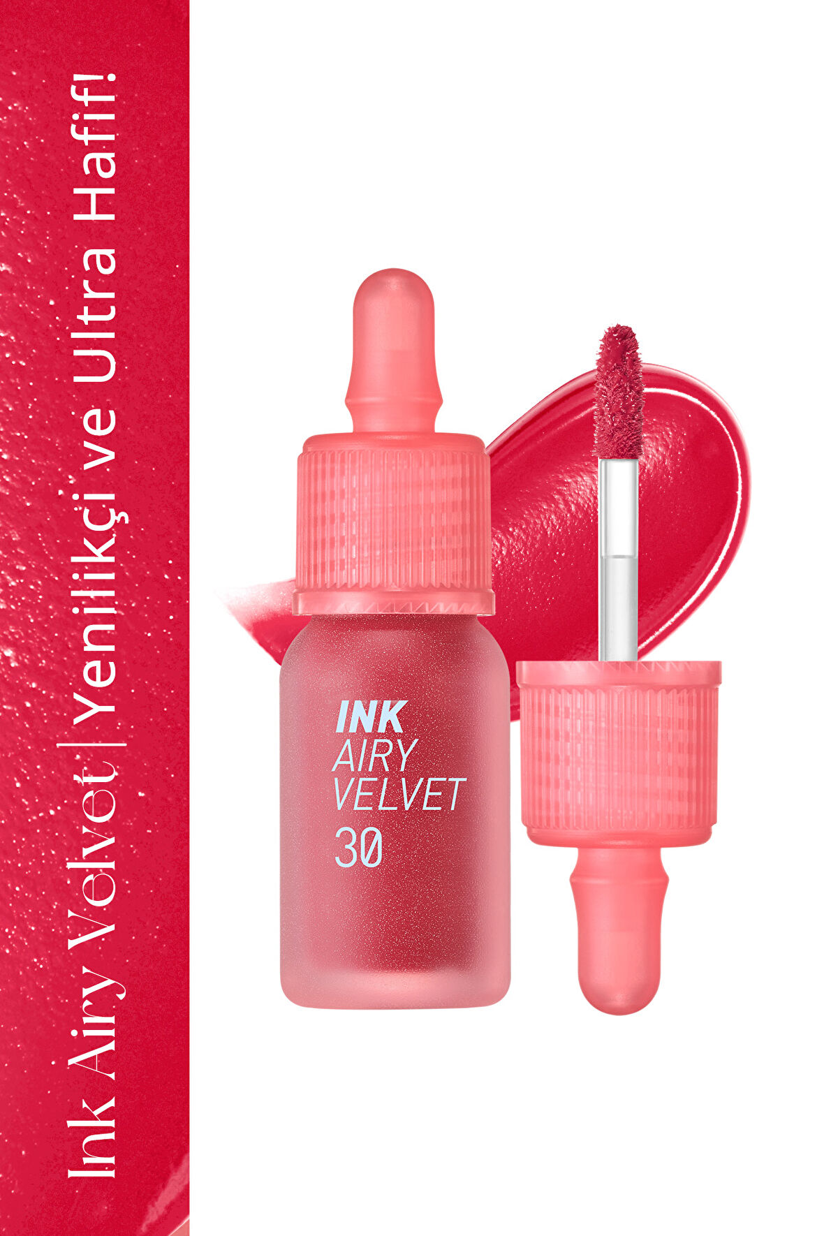 Uzun Süre Kalıcı ve Hafif Formüllü, Kadife Bitişli Tint Peripera Ink Airy Velvet (30 Wake Up Cherry)