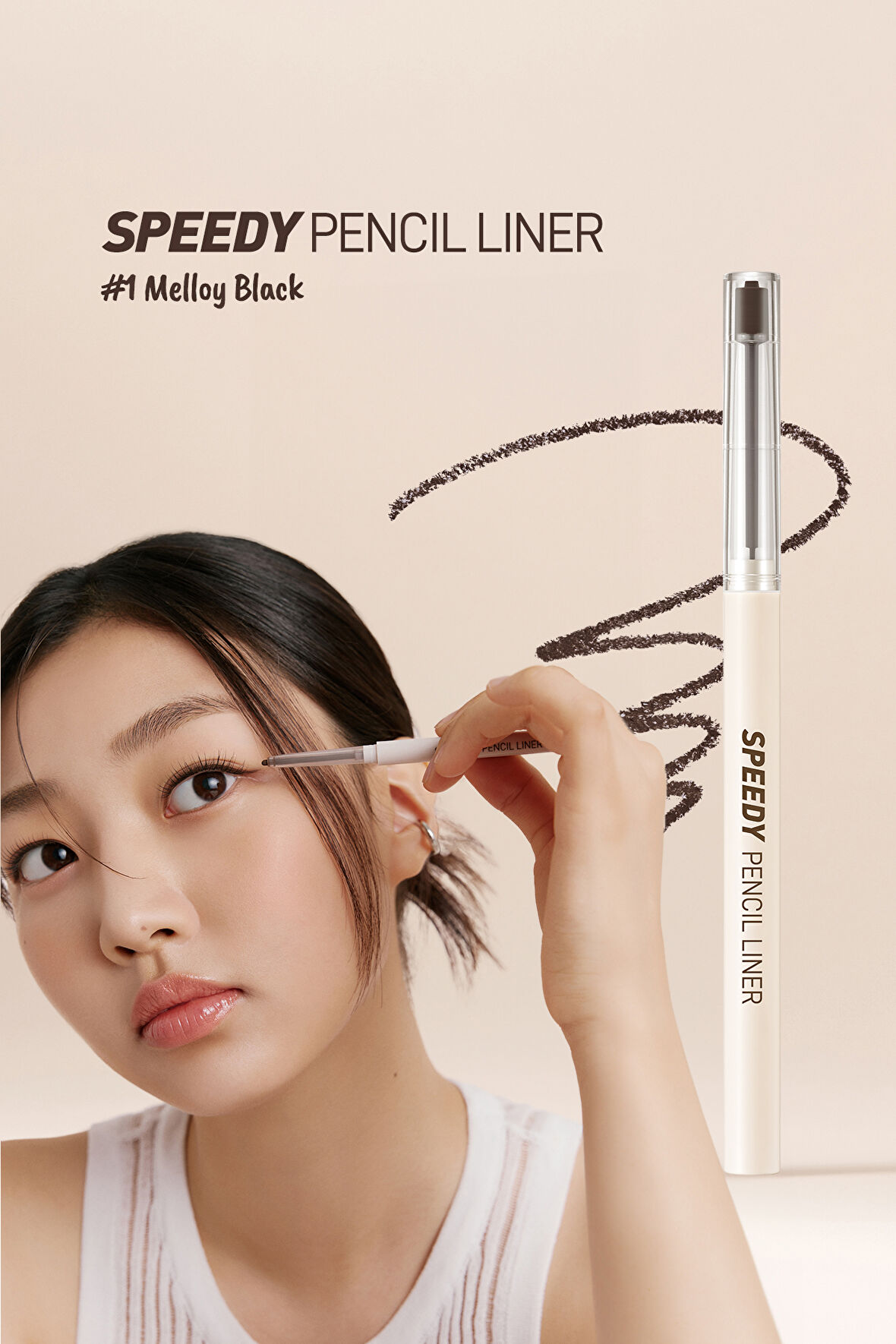 Suya Dayanıklı Kolay Kullanım Sunan Göz Kalemi Peripera Speedy Pencil Liner (1 Melloy Black)