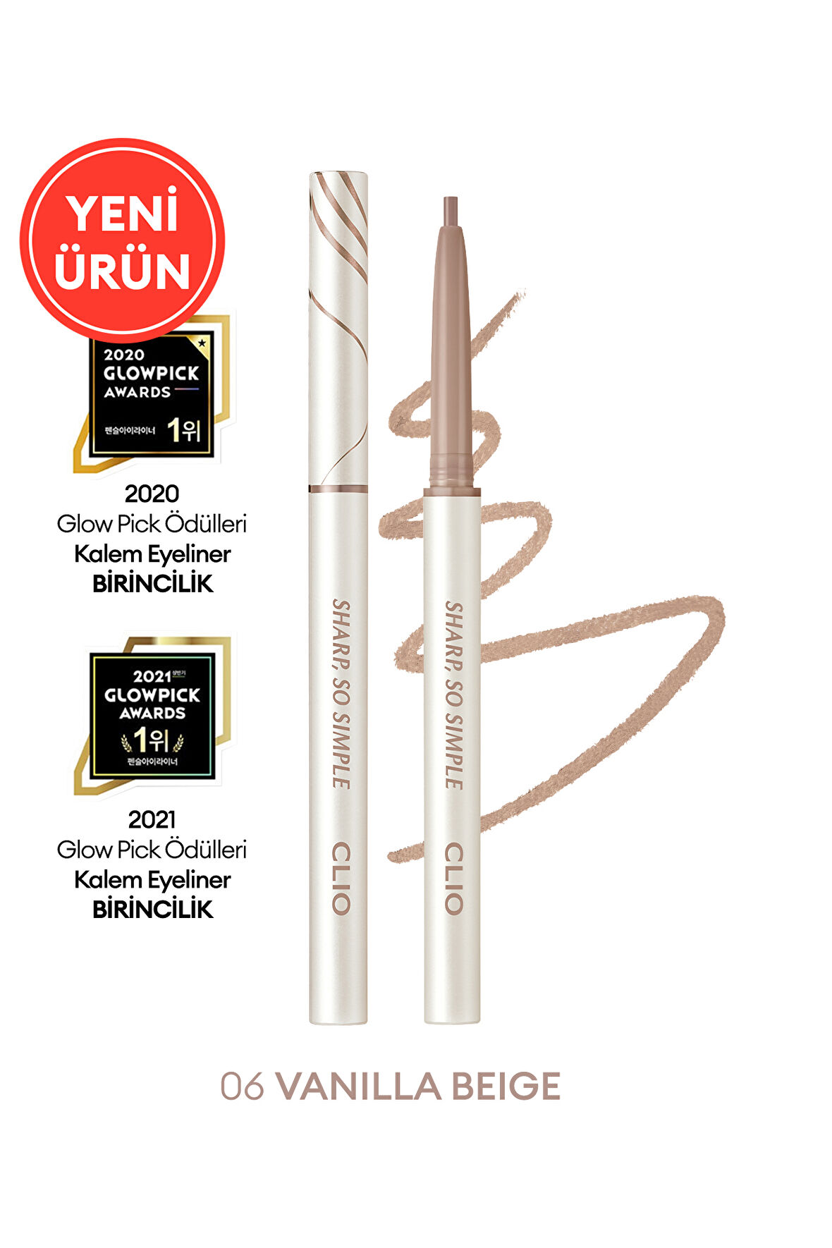 Suya Dayanıklı, İnce Uçlu Göz Kalemi CLIO Sharp So Simple Waterproof Pencil Liner(006 Vanilla Beige)