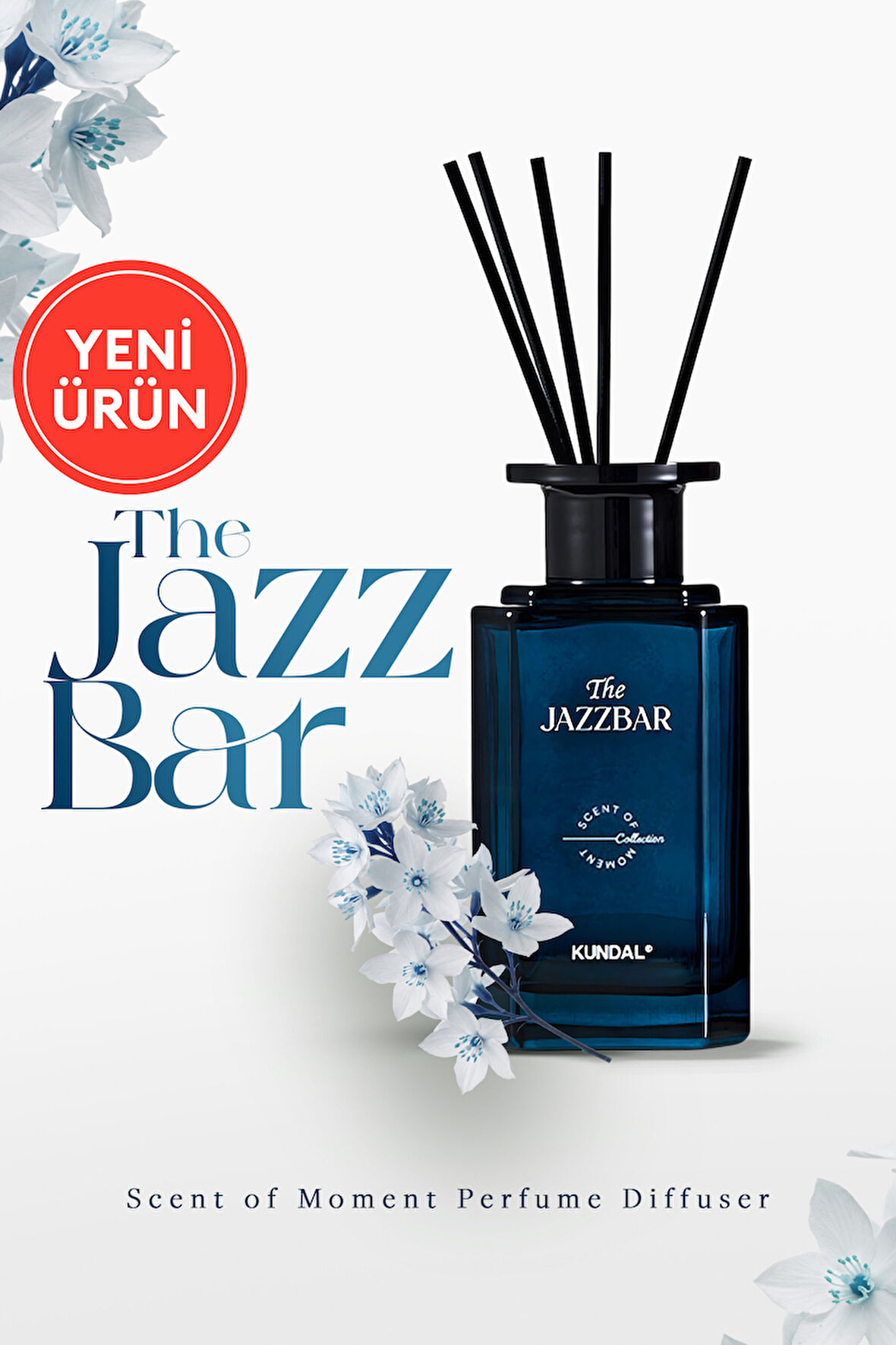 Şık ve Dekoratif, Çubuklu Oda Kokusu - Difüzör KUNDAL Scent Of Moment Diffuser 200ml (Jazz Bar)