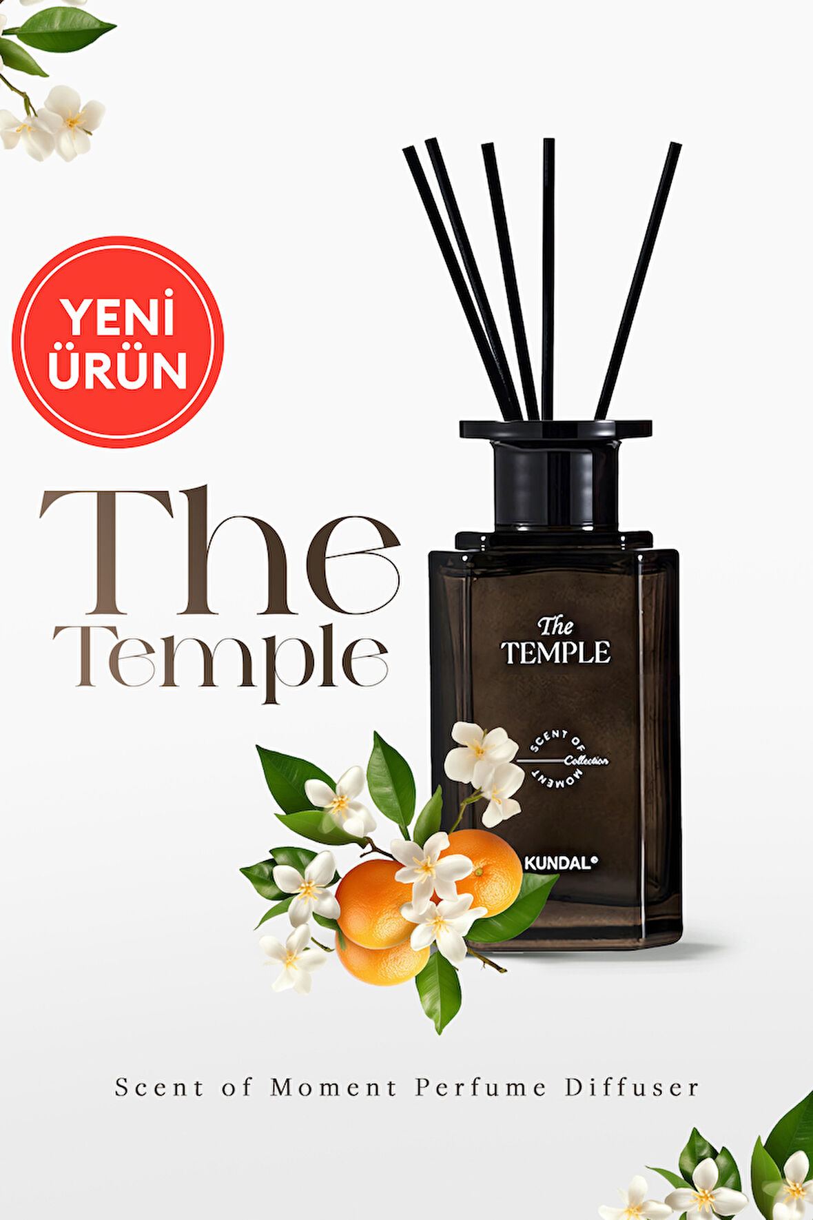 Şık ve Dekoratif, Çubuklu Oda Kokusu - Difüzör KUNDAL Scent Of Moment Diffuser 200ml (Temple)