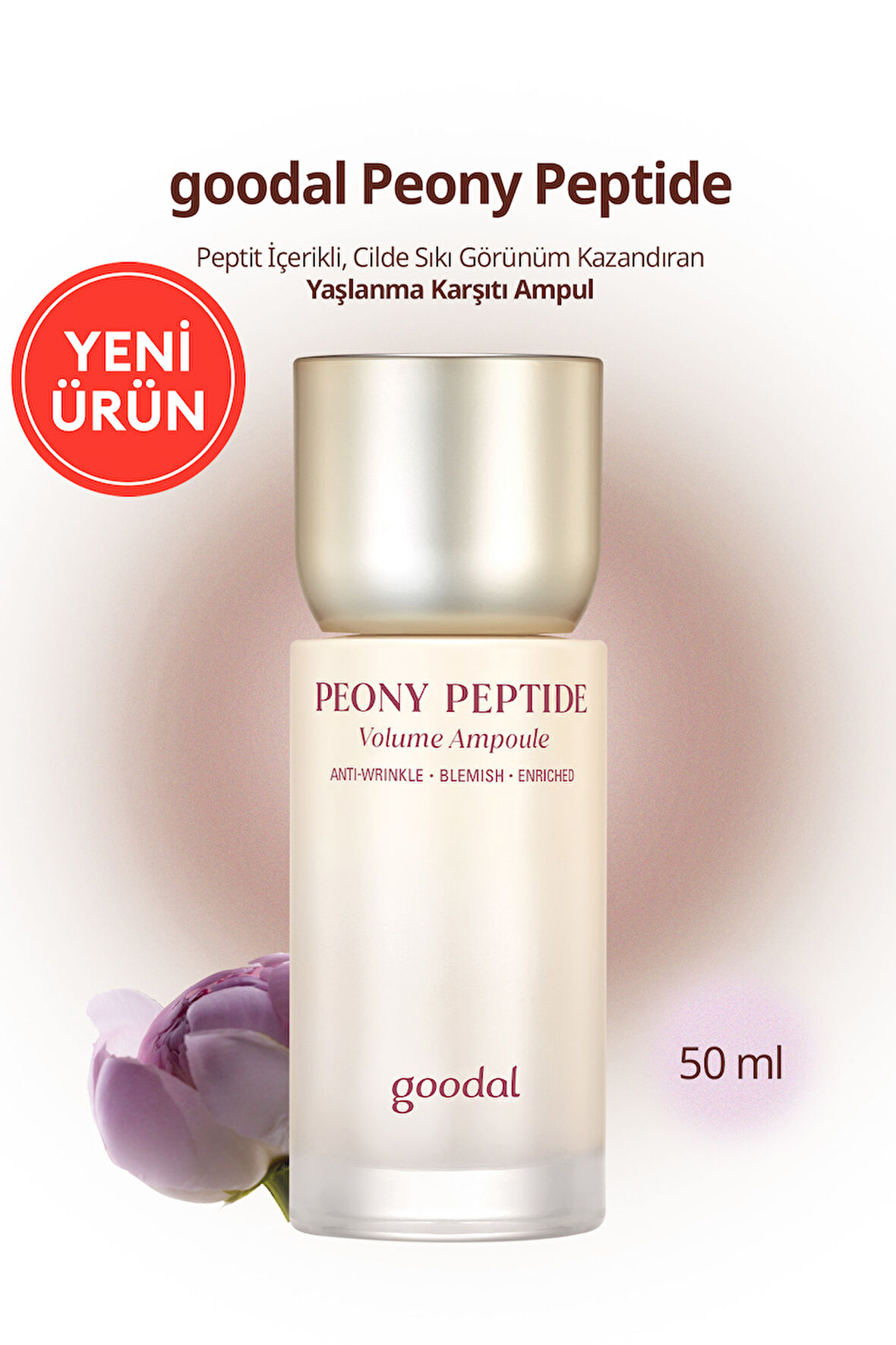 Peptit İçerikli, Cilde Sıkı Görünüm Kazandıran Ampul GOODAL Peony Peptide Volume Ampoule