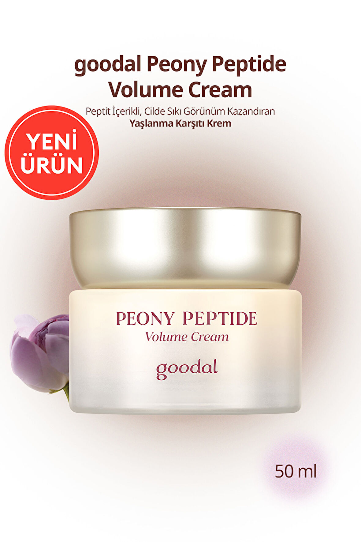 Peptit İçerikli, Yaşlanma Karşıtı Cilt Bakım Kremi GOODAL Peony Peptide Volume Cream