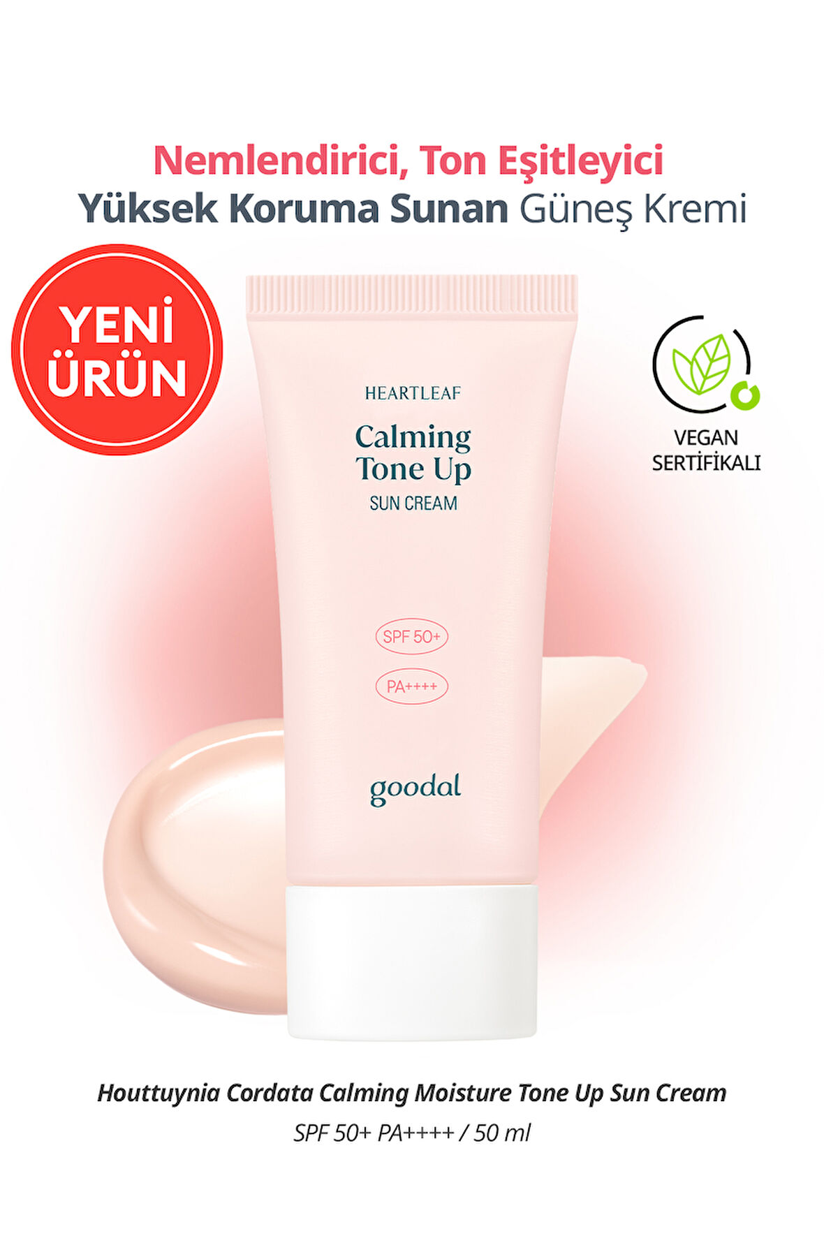 Ton Eşitleyici Güneş Kremi GOODAL Houttuynia Cordata Calming Moisture Tone Up Sun Cream SPF50+PA++++