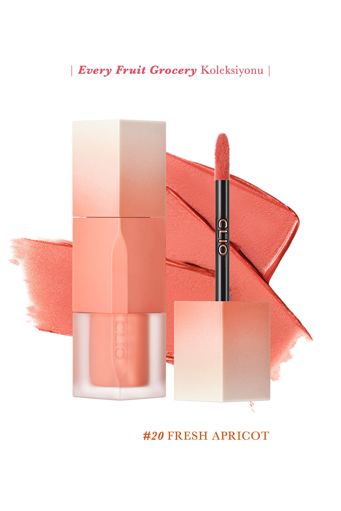 Pürüzsüz ve Kadifemsi Dokulu, Doğal Görünüm Sunan Tint Clio Chiffon Blur Tint (20 Nudy Peach)