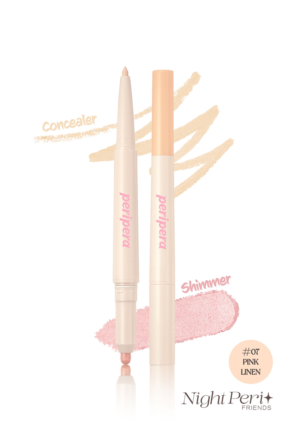 Çift Taraflı Kapatıcı ve Işıltılı Kalem Far Peripera Sugar Twinkle Duo Eye Stick (#07 Pink Linen)