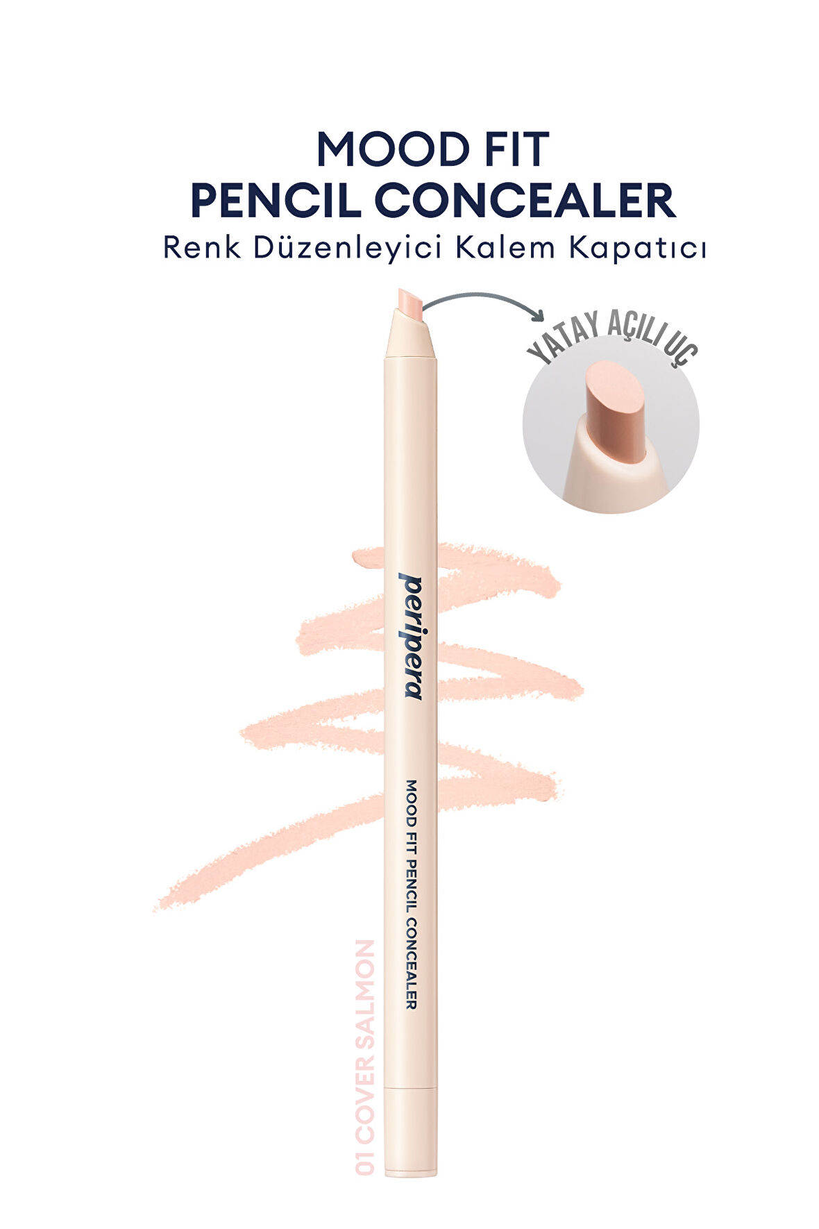 Renk Düzenleyici Kalem Kapatıcı Somon Mercan Rengi PERIPERA Mood Fit Pencil Concealer(001CoverSalmon