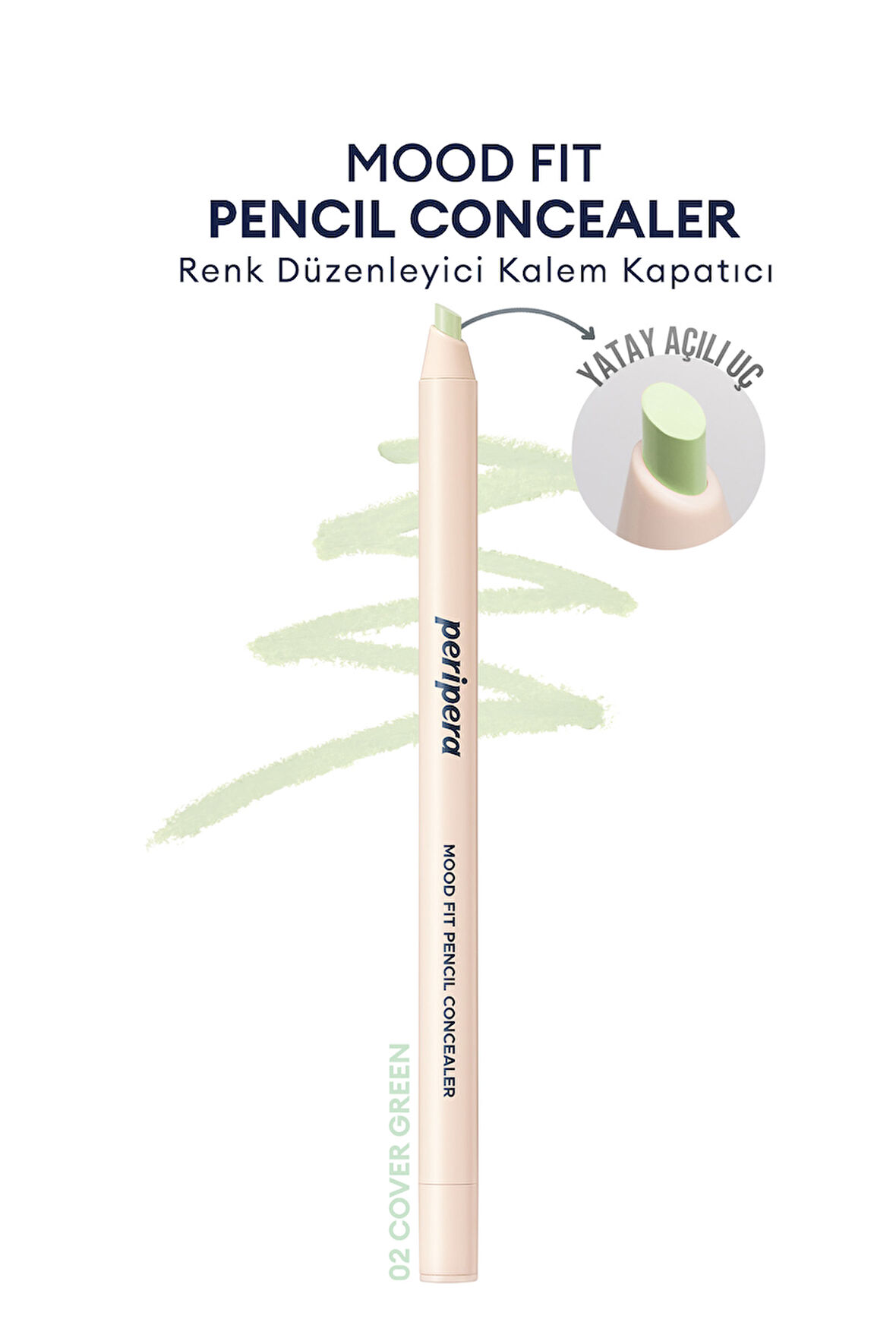 Renk Düzenleyici Kalem Kapatıcı Yeşil Renk PERIPERA Mood Fit Pencil Concealer 002 Cover Green