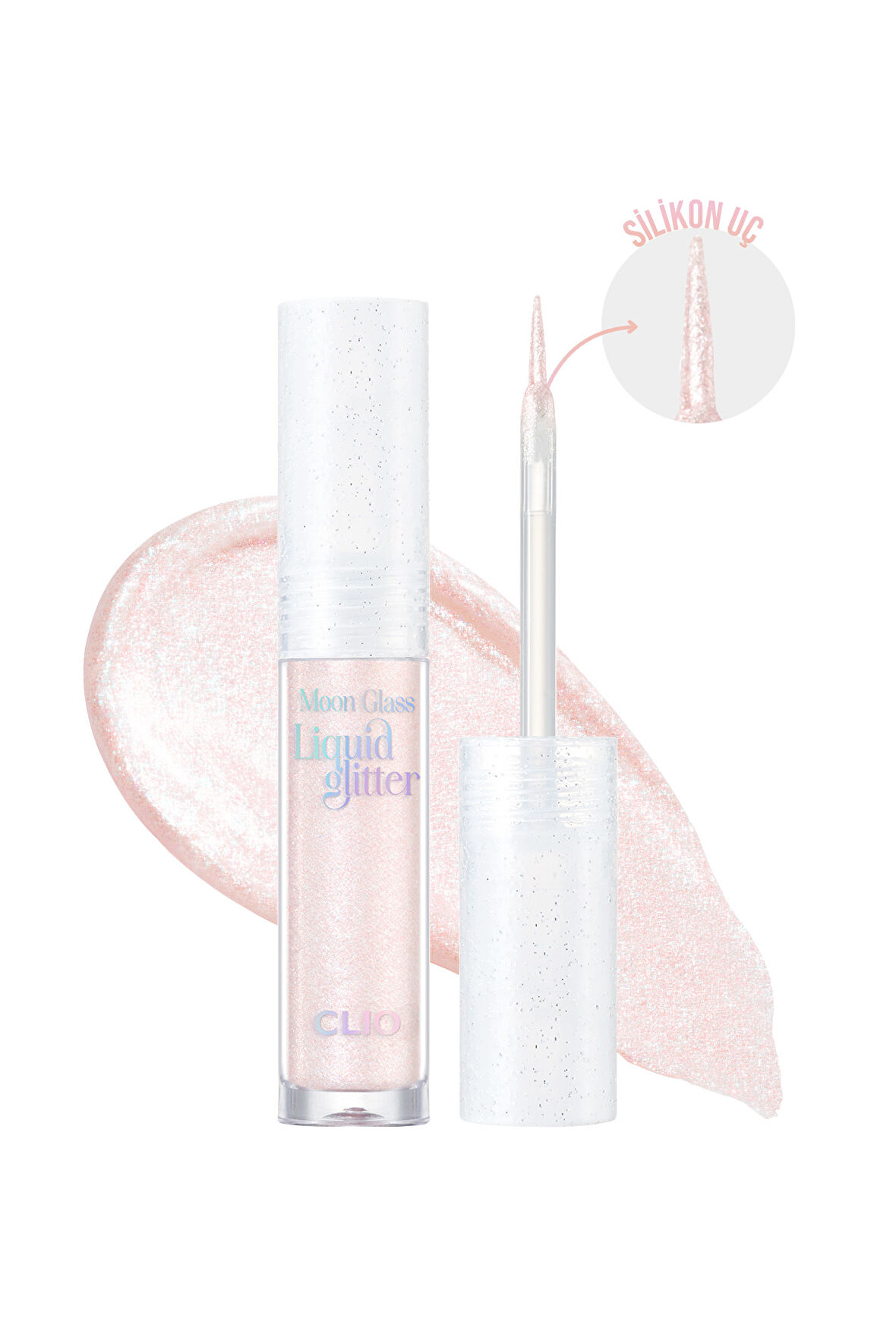 Işıltılı ve Şeffaf Likit Glitter CLIO Moon Glass Liquid Glitter Sweet Cloud (04 Pink Spread)