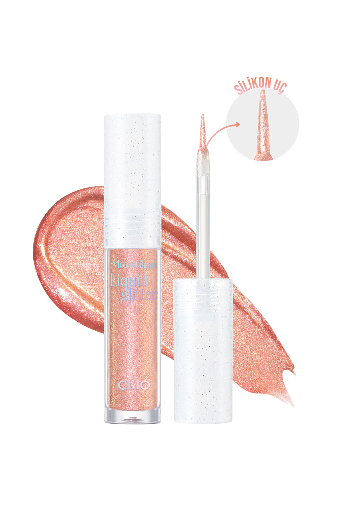 Işıltılı ve Şeffaf Likit Glitter CLIO Moon Glass Liquid Glitter Sweet Cloud (05 Chilling Rose)