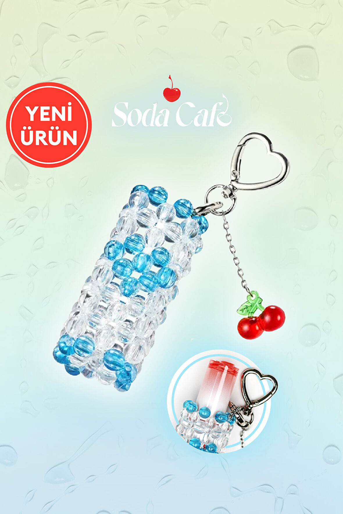 Dudak Ürünlerini Taşımak için Boncuk Detaylı Anahtarlık PERIPERA Beaded Lip Pouch