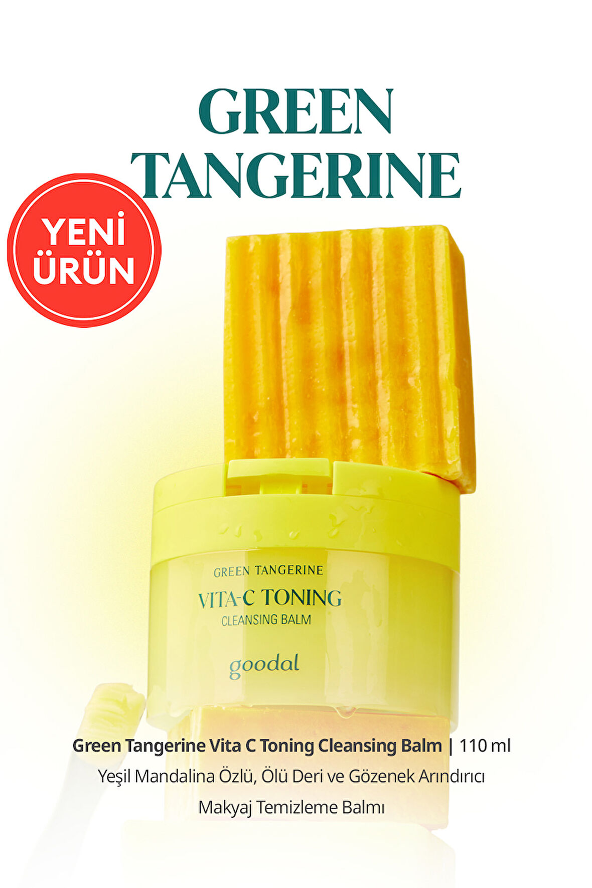 Yeşil Mandalina Özlü, Makyaj Temizleme Balmı GOODAL Green Tangerine Vita C Toning Cleansing Balm