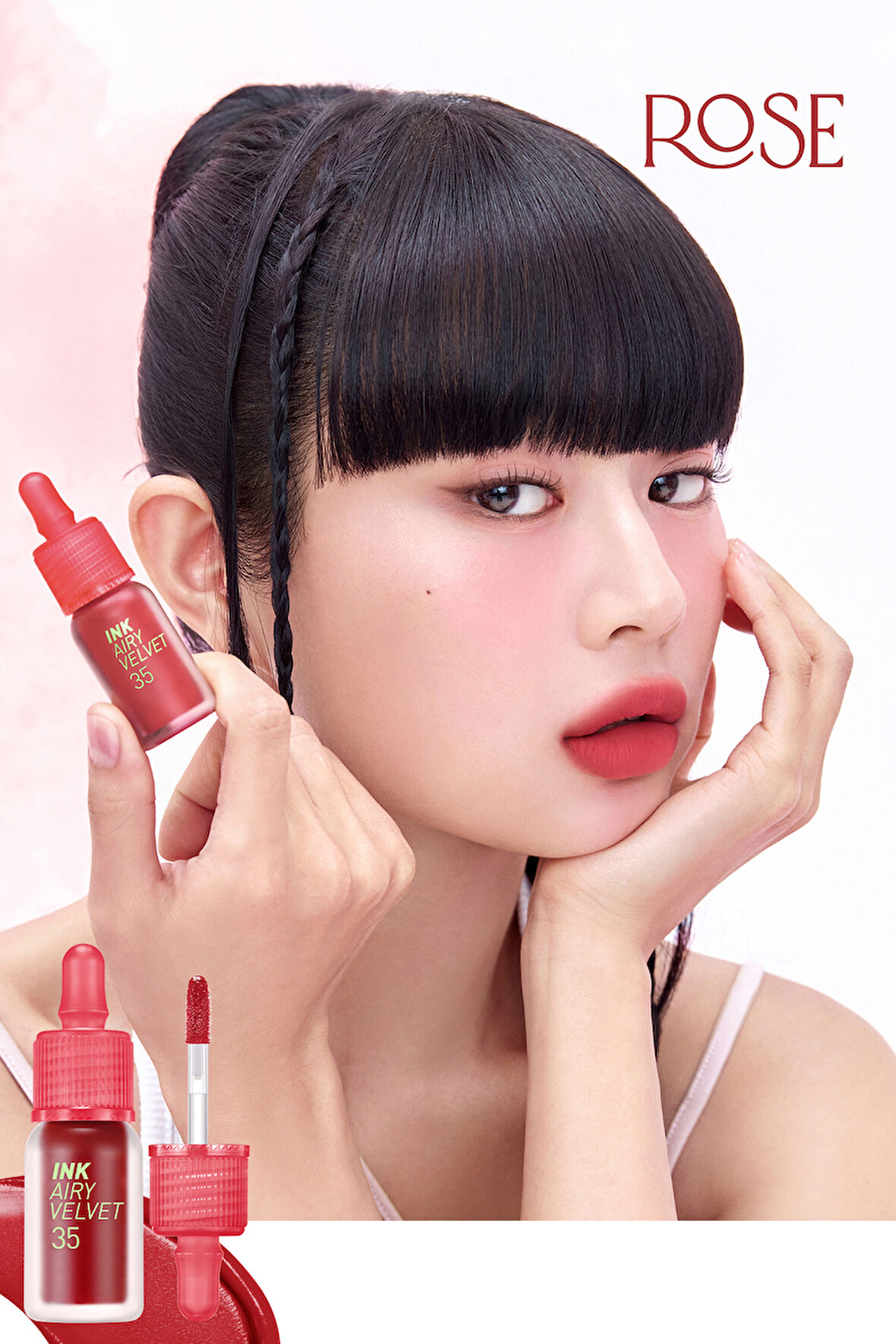 Uzun Süre Kalıcı ve Hafif Formüllü, Kadife Bitişli Tint PERIPERA Ink Airy Velvet (35 Cherry Rose)