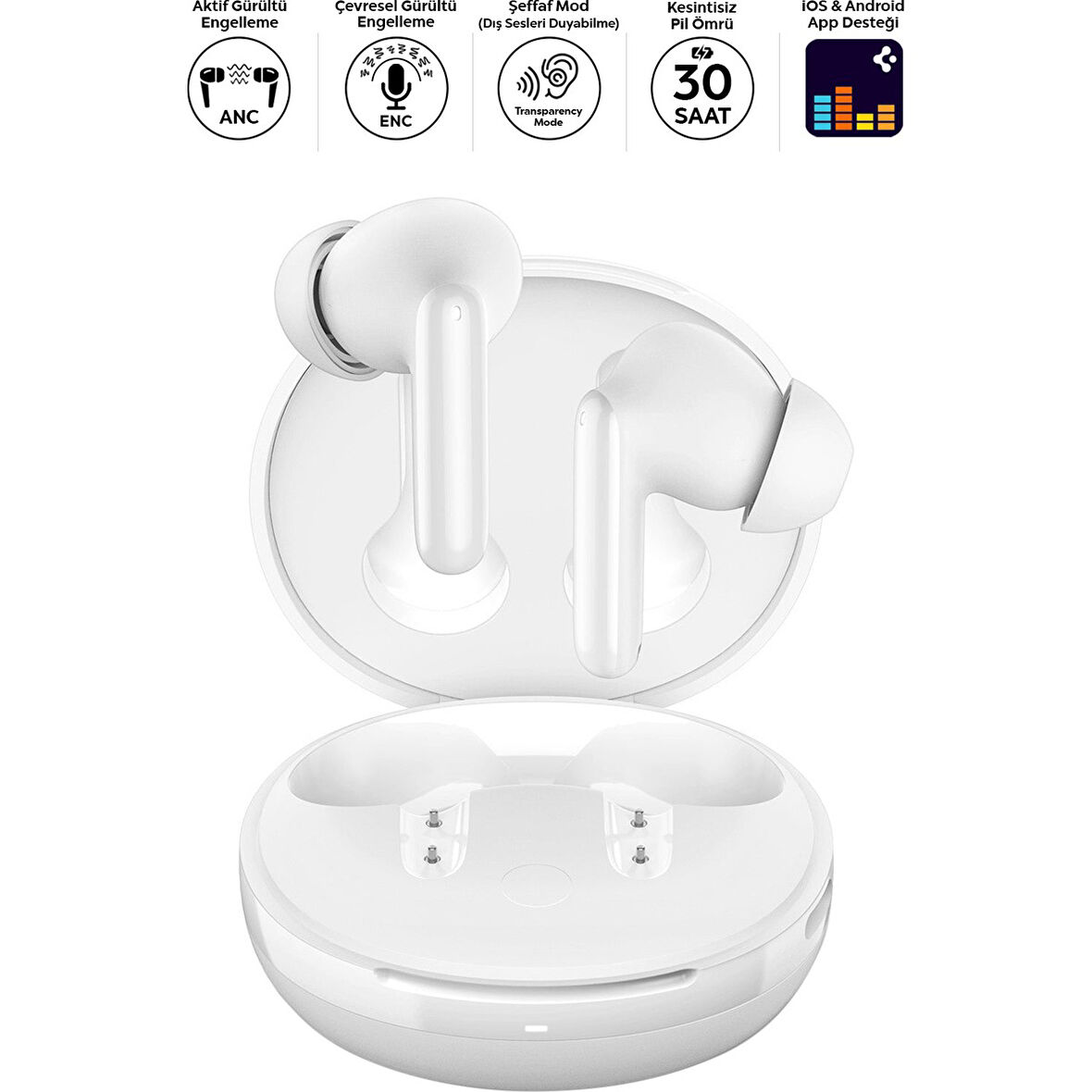 Spigen Audio SA-TW S10 Anc Kablosuz Tws Kulaklık Beyaz ASD07962