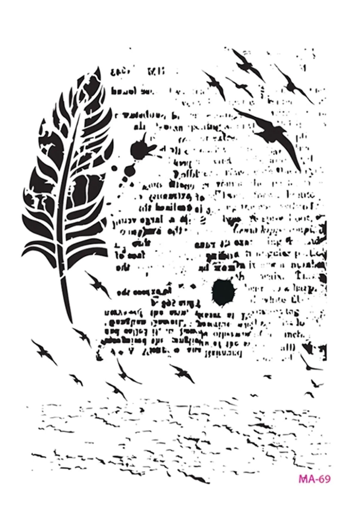 Ma69 Mix Media Stencil,stensil,şablon,plantilla By Polsef