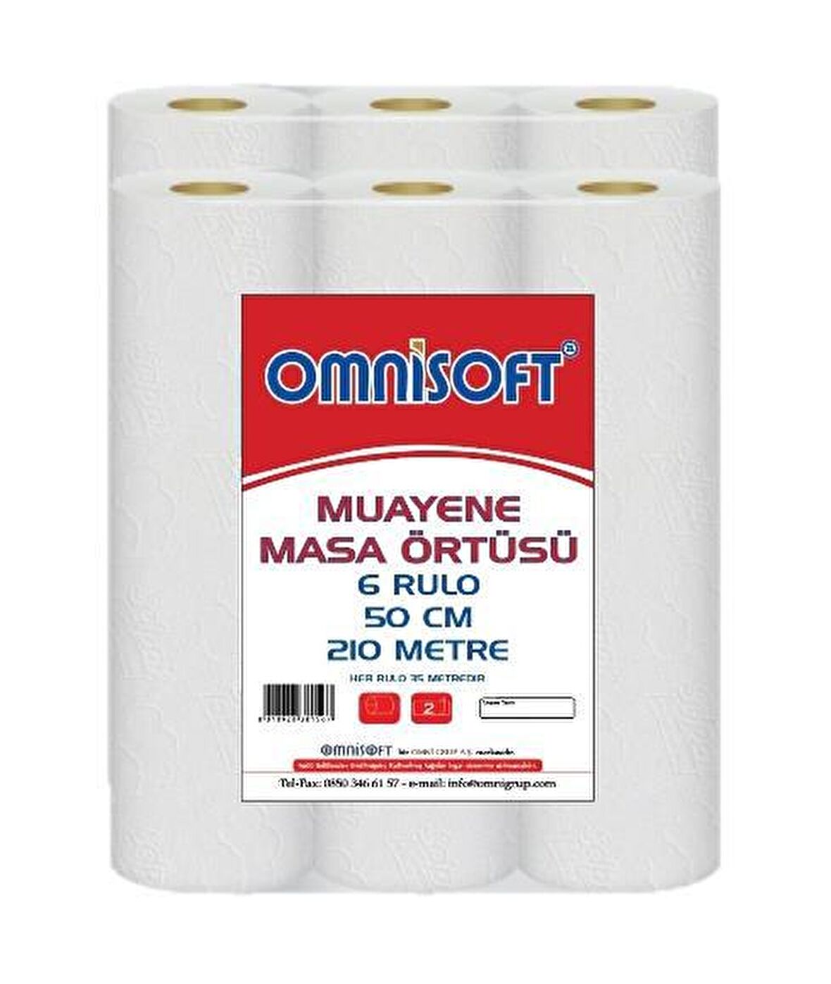 Omnisoft Extra Muayene Masa Örtüsü 50 cm 6 Rulo 210 mt