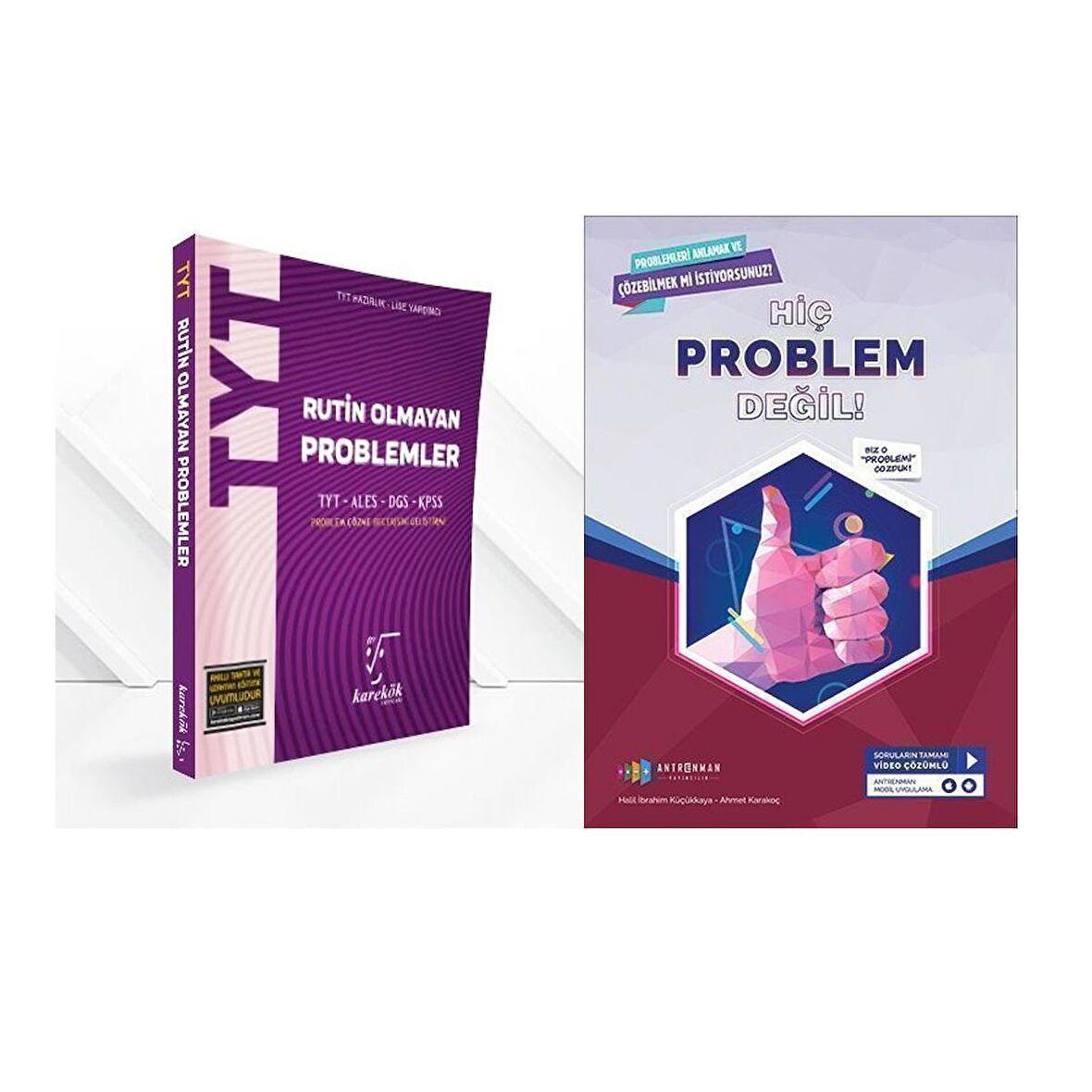 Karekök Yayınları Rutin Olmayan Problemler ve Antreman Yayıncılık Hiç Problem Değil 2 Kitap Set
