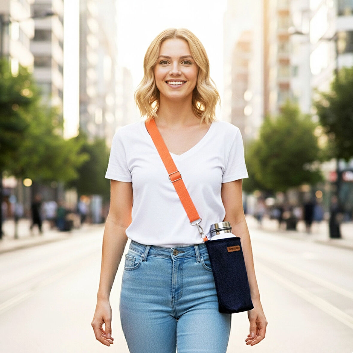  Woodycord 1 Litrelik Matara Kılıfı Su Şişesi Taşıma Çantası Matara ve Termos Kılıfı 