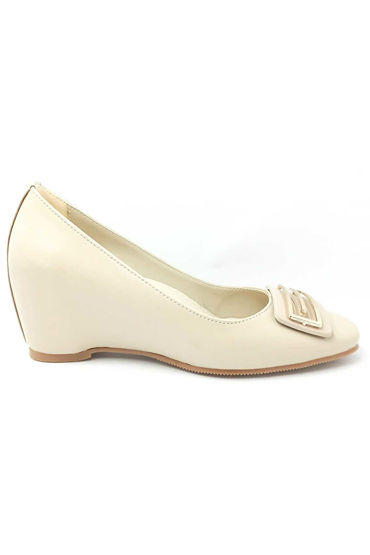 312216 Bej Dolgu Taban Kadın Ayakkabı