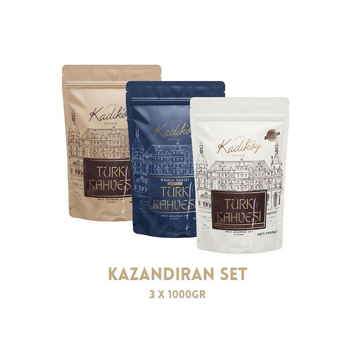 Tarihi Kadıköy Kahvesi Kazandıran Set – 3 x 1000g Türk Kahvesi