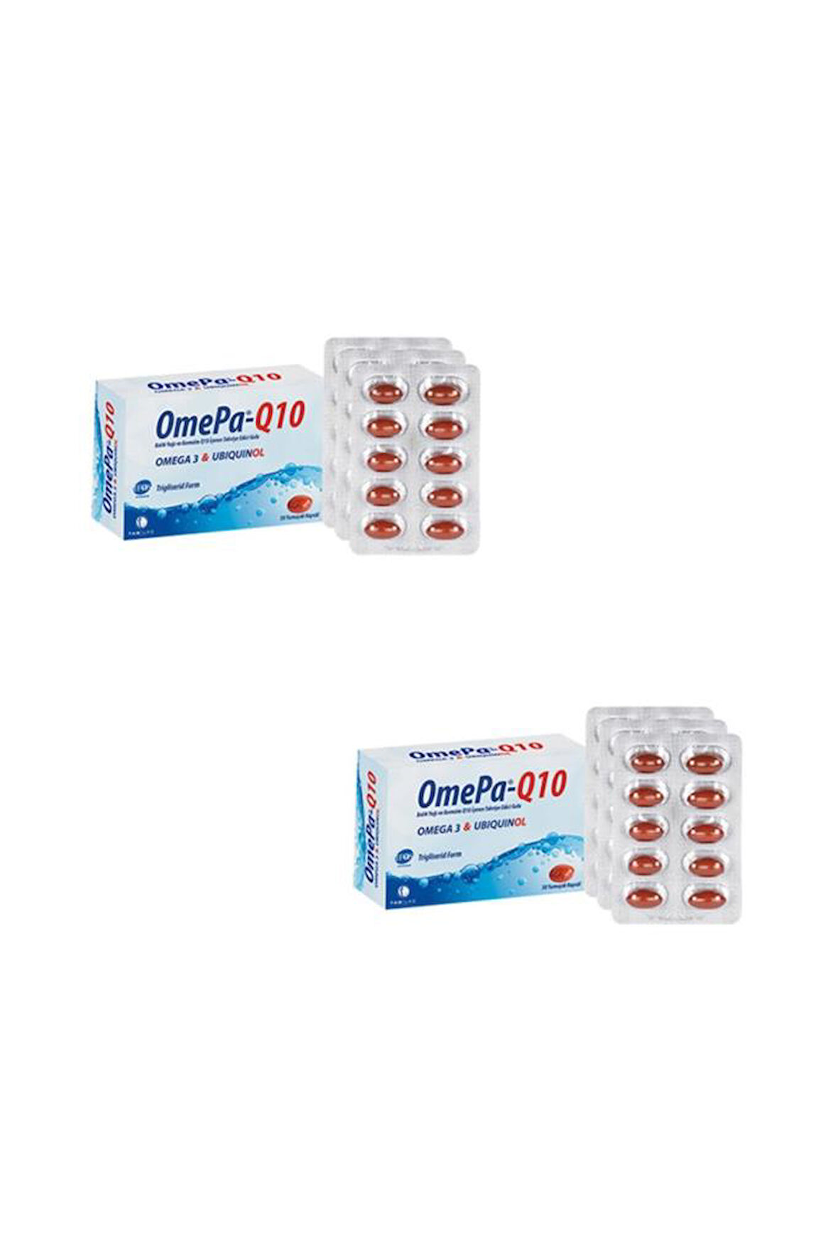 Omepa Q10 Omega3 Ubikinol 30 Yumuşak Kapsül - 2 ADET- SKT:01/2026