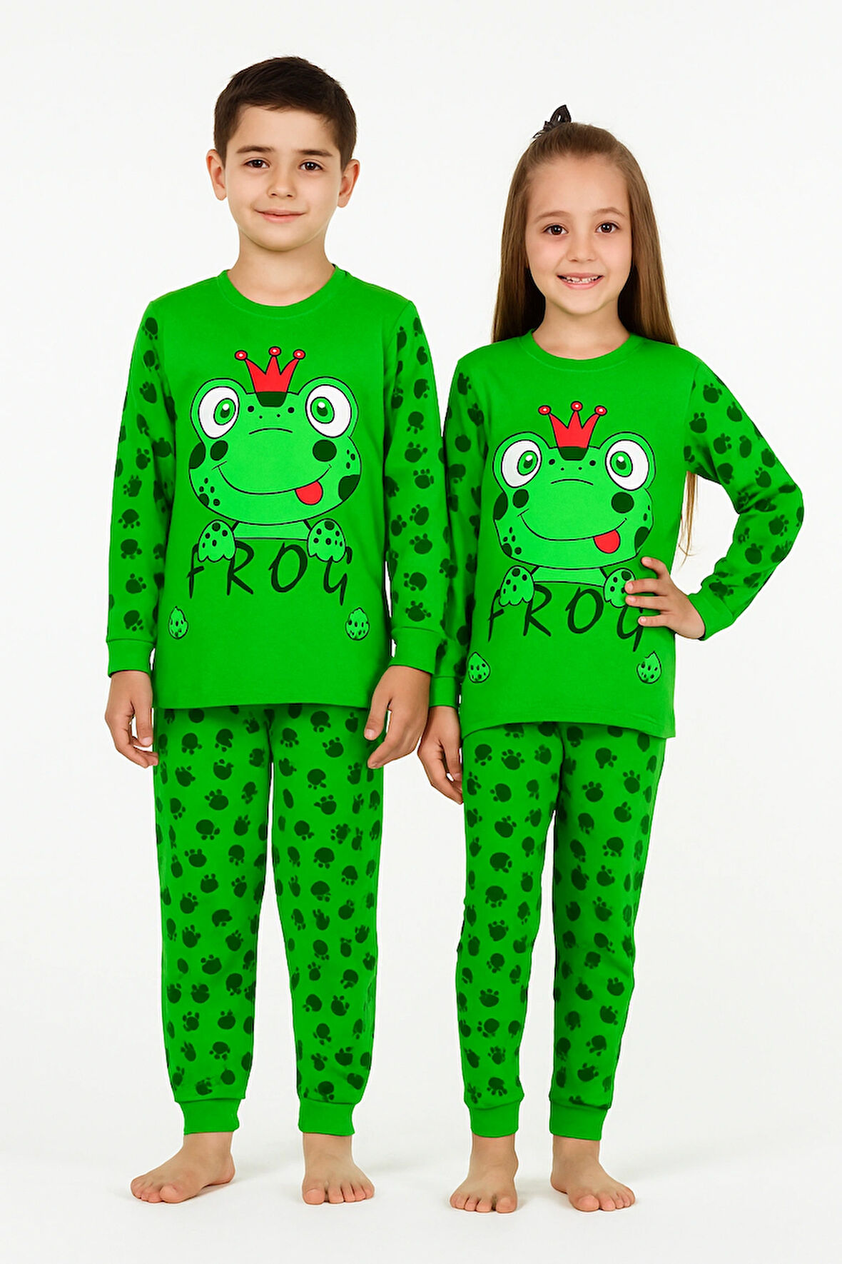 KURBAĞA PRENS %100 PAMUKLU PENYE ÇOCUK PİJAMA TAKIMI