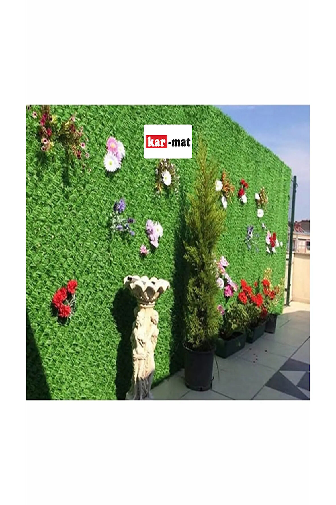 , Telli Çimçit , Çimli Çit Teli, Dekoratif Çit, Bahçe Çiti, Yeşil Çimşit, - 75 Cm.* 1 Mt.
