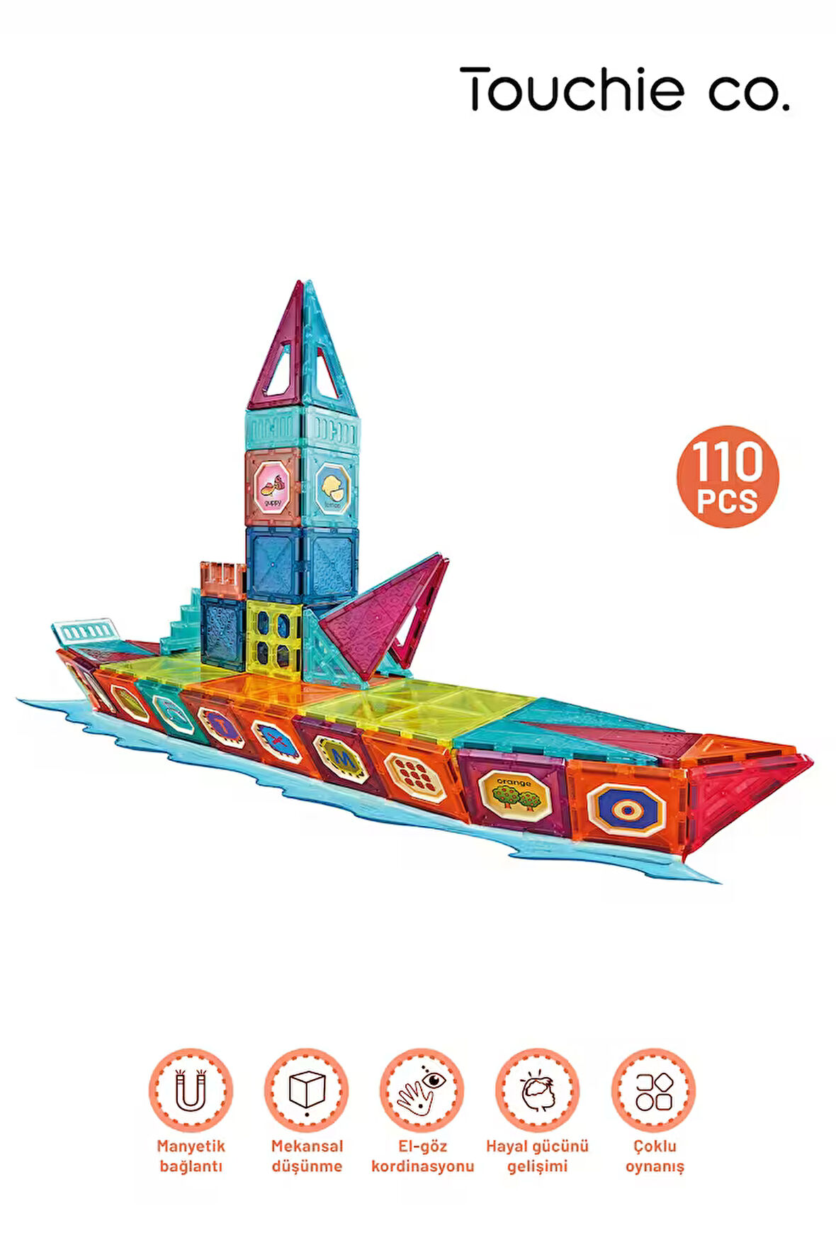 Magnetic DIY Mıknatıslı manyetik gemi yapı blokları 110 Parça Stem oyun seti