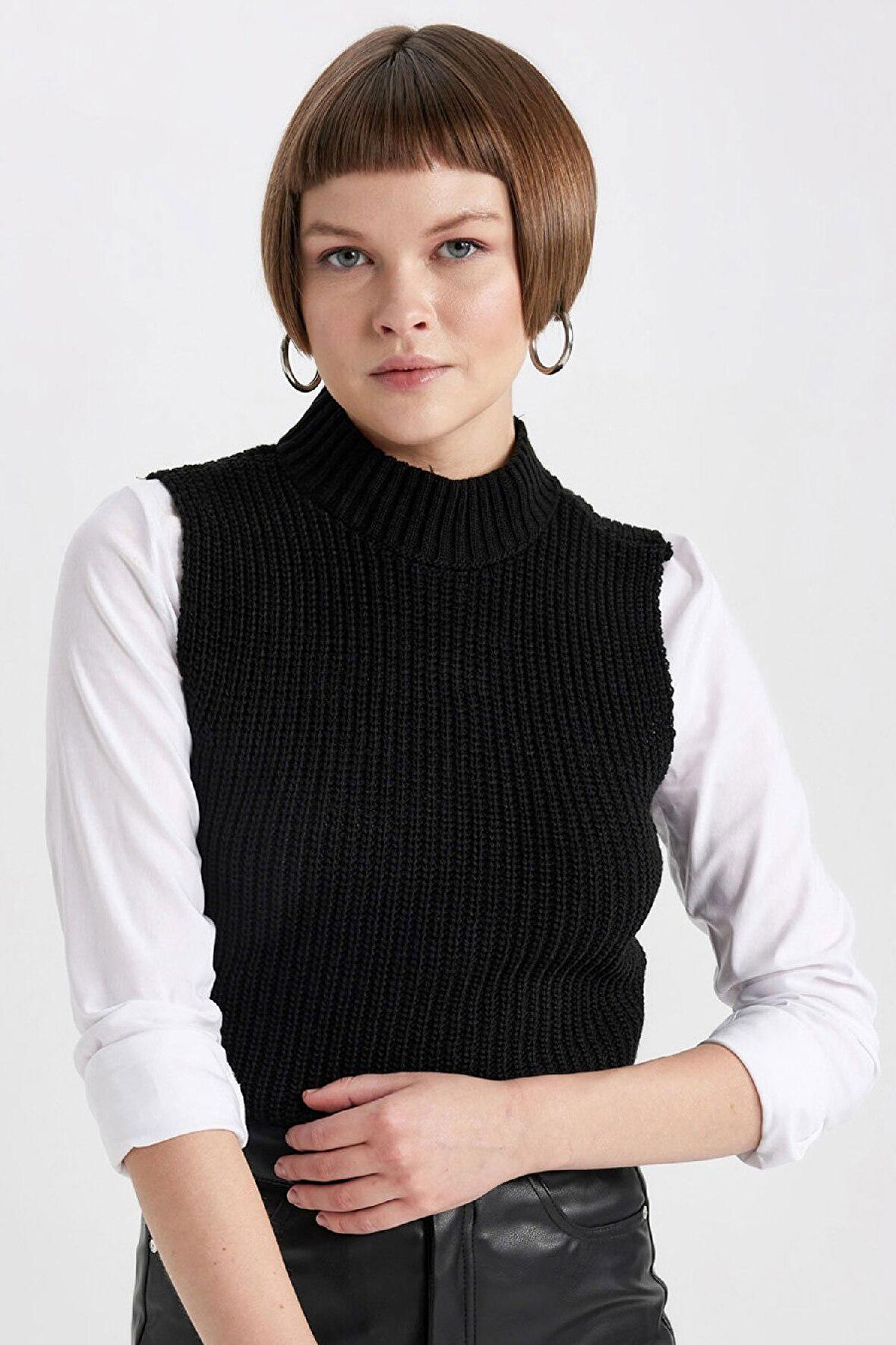 DeFacto Balıkçı Yaka Selanik Kumaş Süveter C2018AX23CWBK27