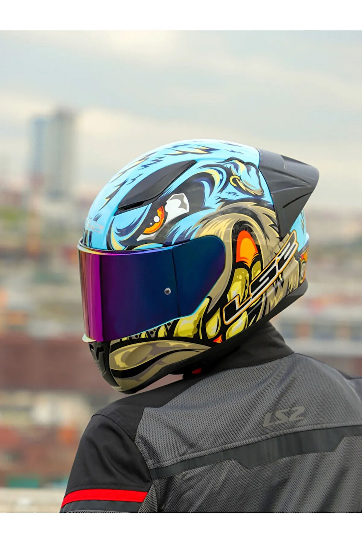 Rapid 2 Neo Race Full Face Motosiklet Kaskı Yarış Spoiler +  Şeffaf + Gökkuşağı Vizörlü