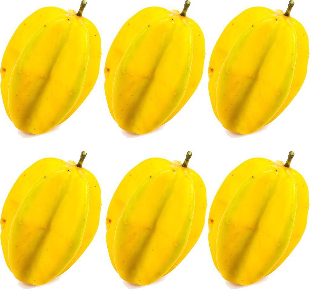 Yapay Meyve Carambole Star Fruit Yapay Yıldız Meyvesi Sarı 6 Lı Paket