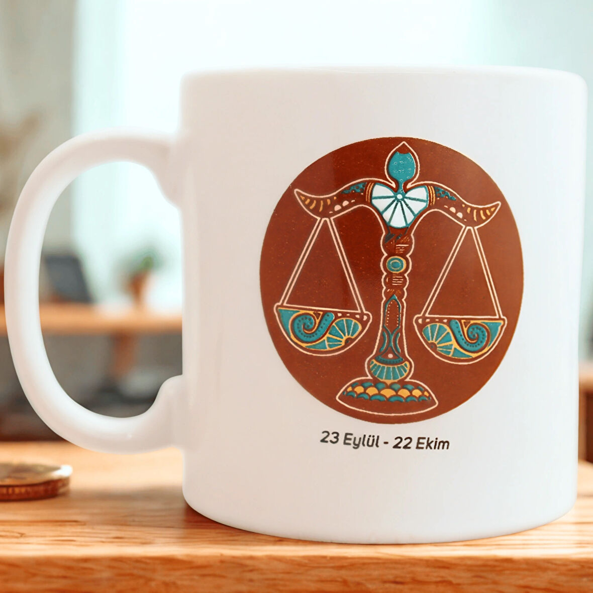 Terazi Burcu Temalı Kupa Bardak