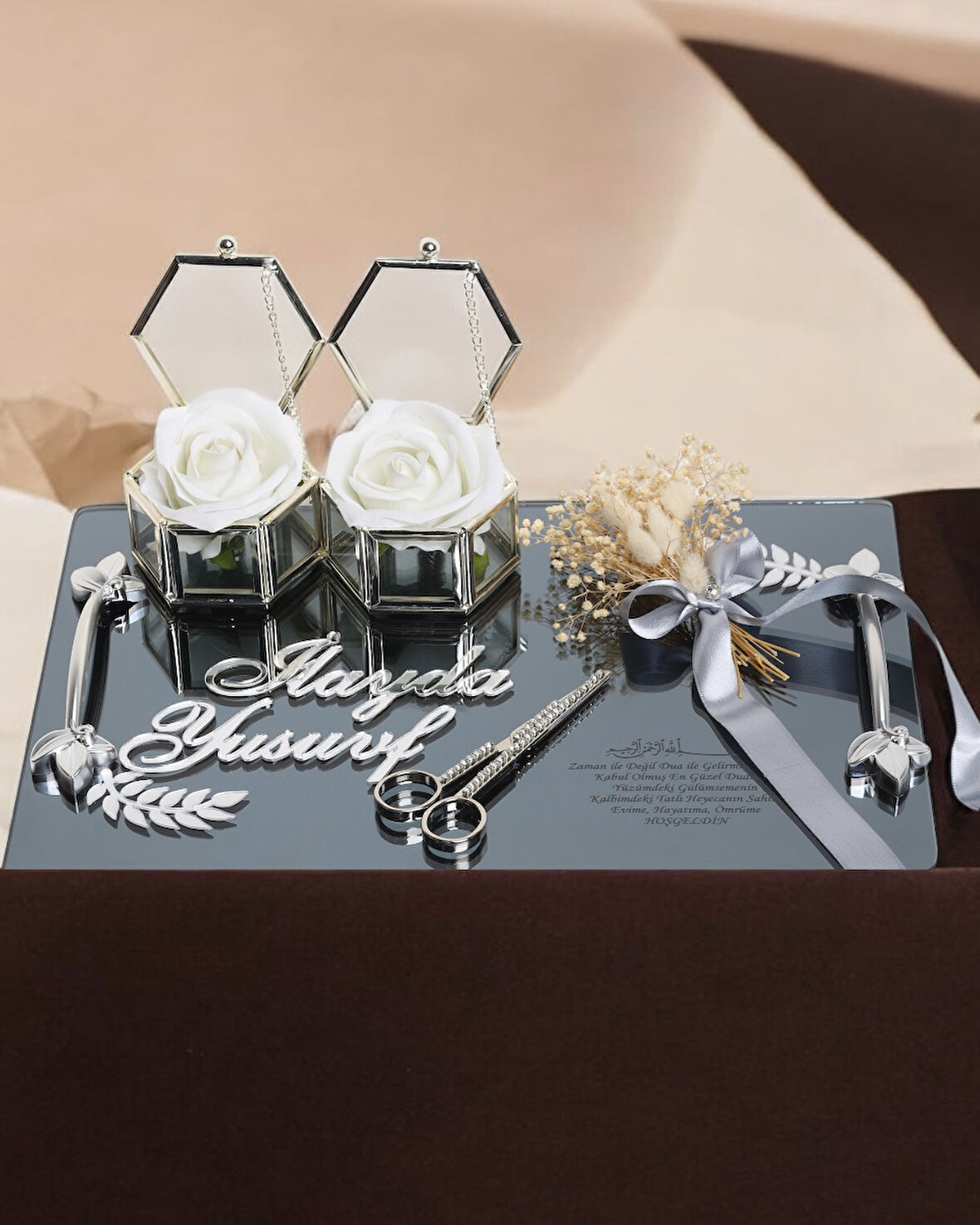Harmony Söz Nişan Tepsisi Gümüş