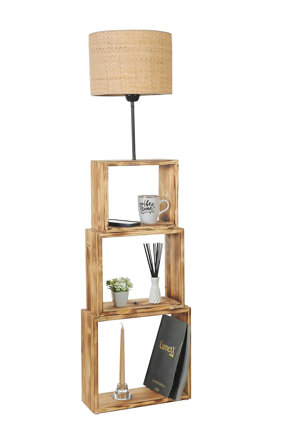 PUZZLE YANIK LAMBADER HASIR RATTAN ABAJURLU