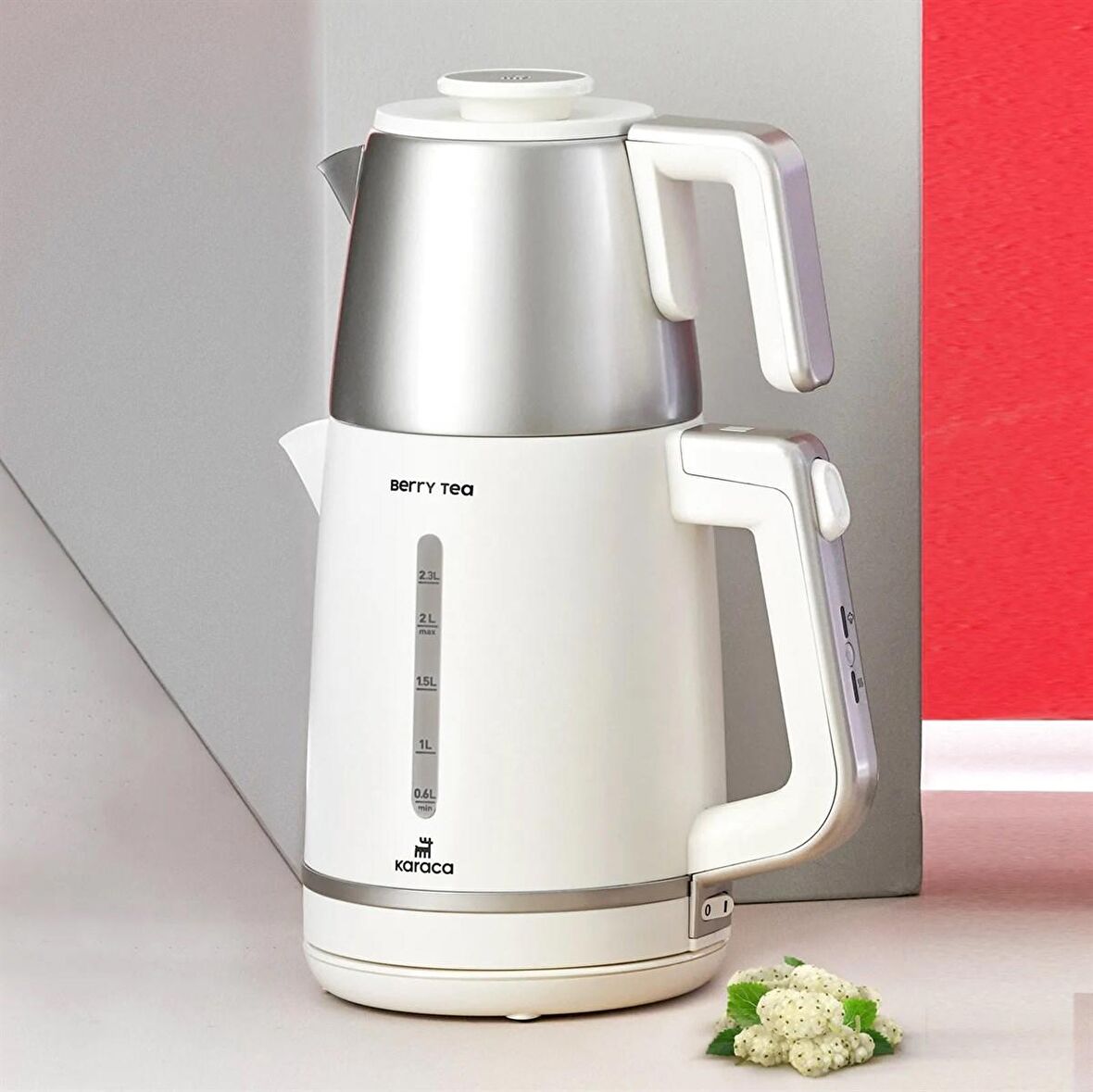 Karaca Berry Tea Xl 2in1 Çelik Demlikli Çay Makinesi Ve Kettle Mulberry