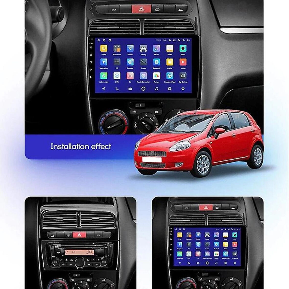 BLUEWAY Fiat Linea (2007-2017)-9''ANDROİD Gerçek 2+32 GB / 4 Çekirdek 1.6ghz / Wıfı 5.0ghz / Bt 5.4-Kablosuz Carplay-Ahd Hd Geri GÖRÜŞ KAMERASI
