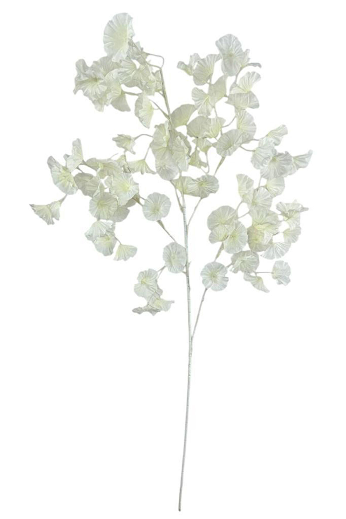 Yapay Çiçek Beyaz Zambak Tek Dal 90*35cm Kumaş Çiçek Uzun Dal