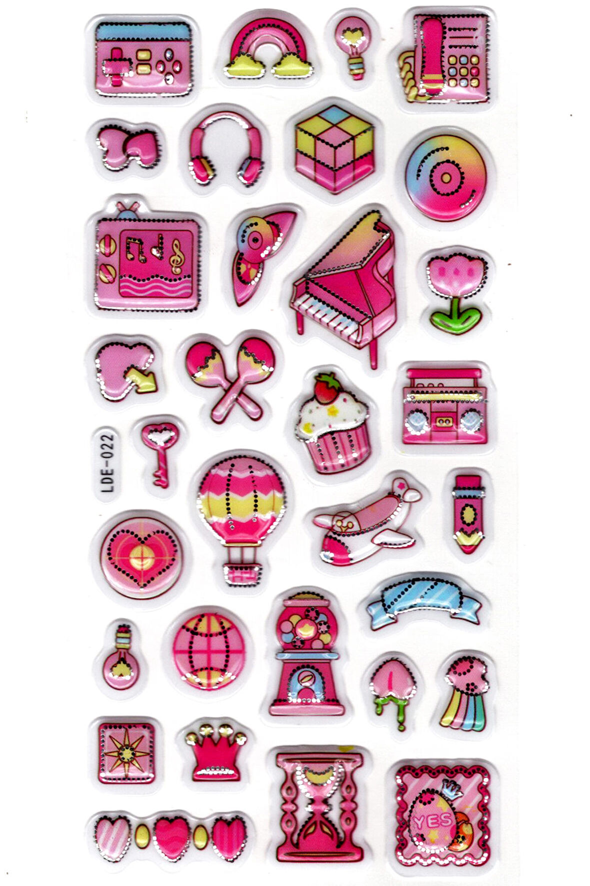 Sticker Kabartmalı Stiker Defter Planlayıcı Etiket (Lde022)-19x9cm - Nostaljik Telefon