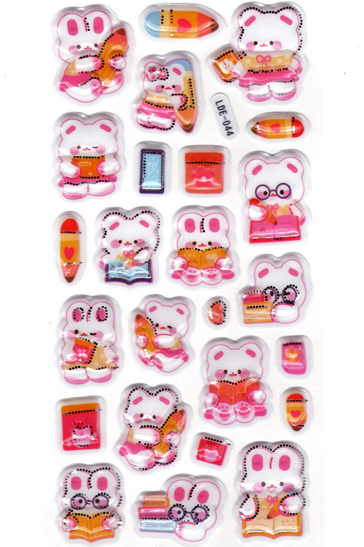Sticker Kabartmalı Stiker Defter Planlayıcı Etiket (Lde044)-19x9cm - Çalışkan Tavşan