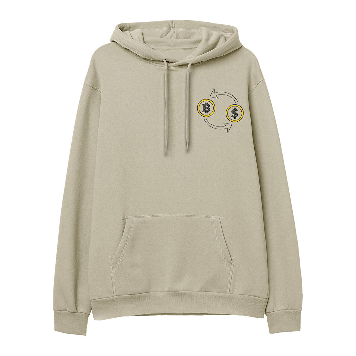 Exchange  Baskılı Krem Hoodie