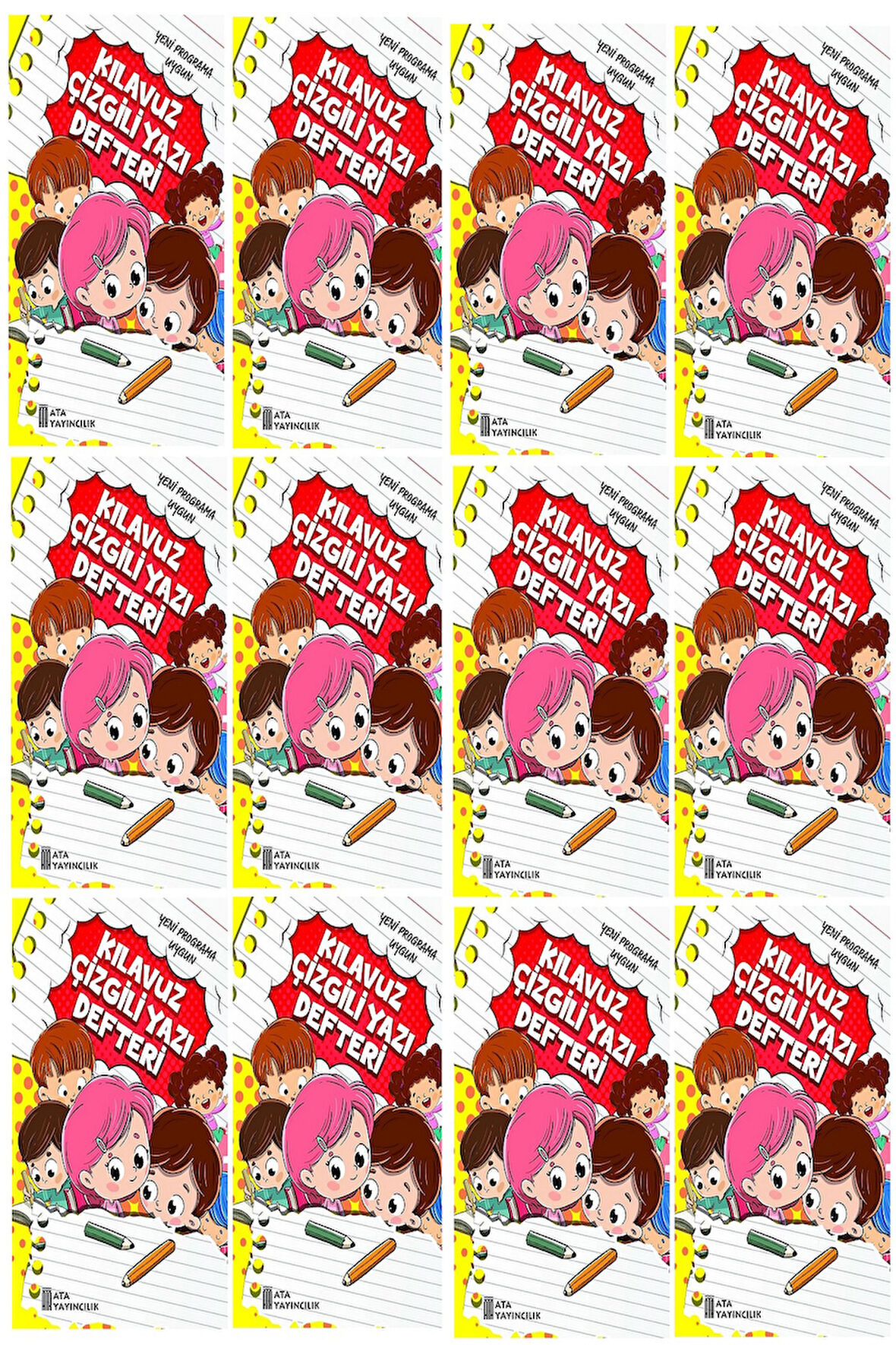 1. Sınıf Yeni Müfredata Uygun Yazı Defteri Büyük Boy (12 Adet)