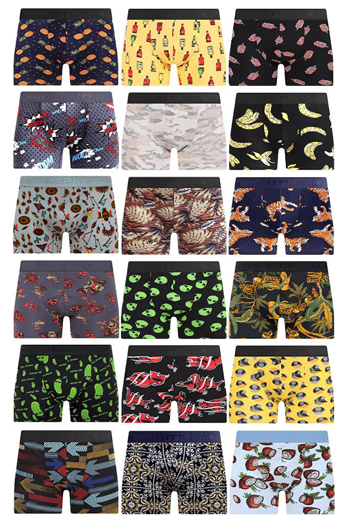 Erkek 20 Adet Rastgele Sürpriz Desenli Boxer - Özel Gizemli Paketinde Sürpriz Boxer