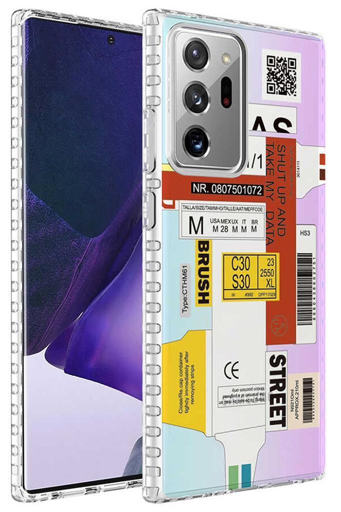  Note 20 Ultra Airbag Kenarlı Renkli Desenli Elegans Silikon