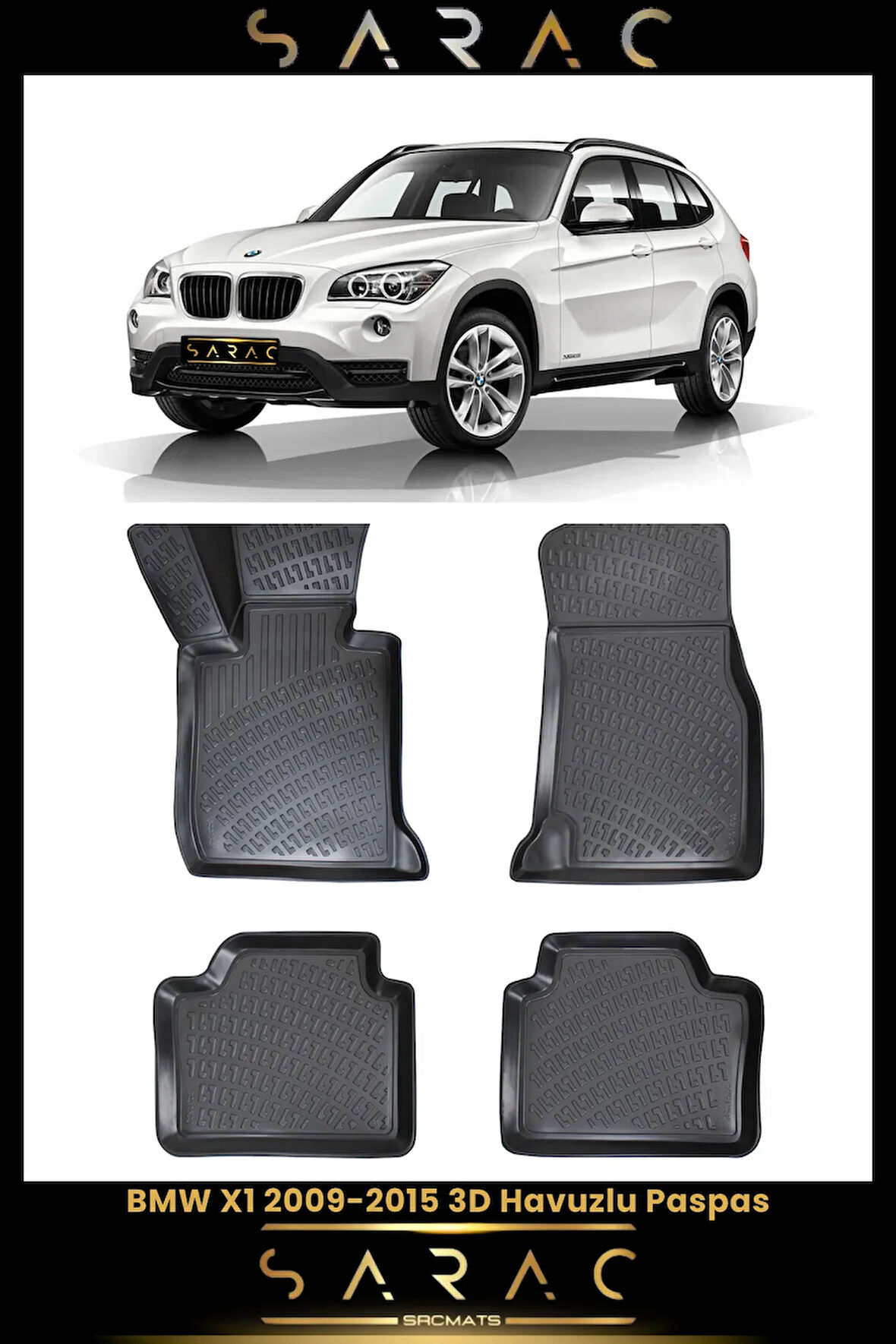 Bmw X1 2010 Model Araca Özel 3d Havuzlu Paspas