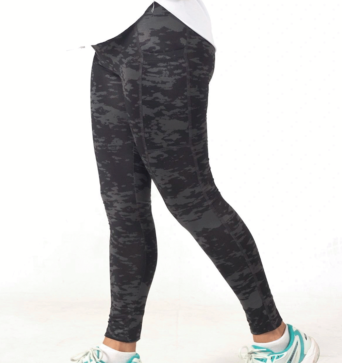 KADIN DESENLİ TOPLAYICI YÜKSEK BEL TAYT