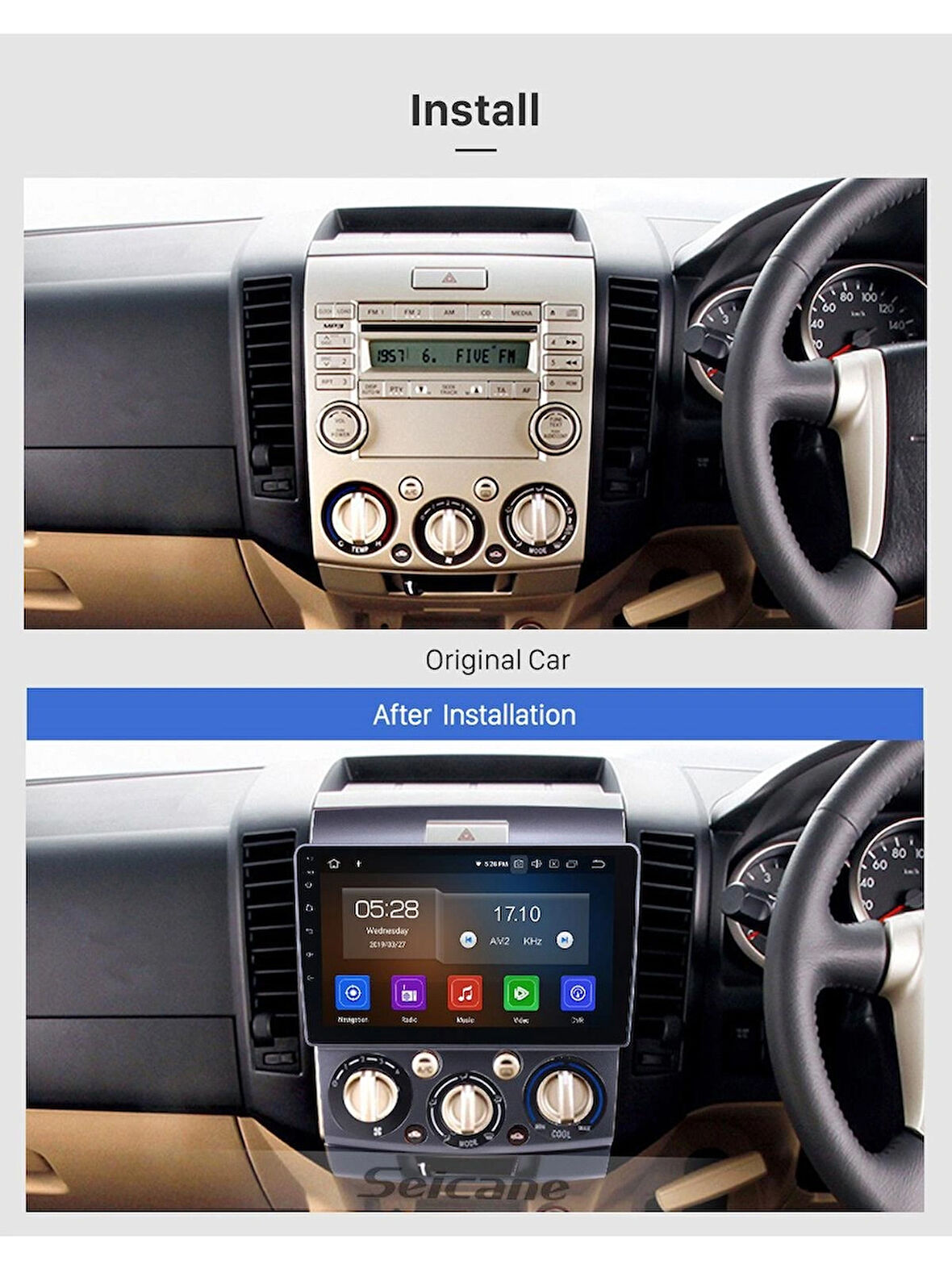 FOR-X FORD RANGER(2006-2010)-9''ANDROİD GERÇEK 2+32 GB / 4 ÇEKİRDEK 1.6Ghz / WIFI 5.0Ghz / BT 5.4-KABLOSUZ CARPLAY-HD GERİ GÖRÜŞ KAMERA HEDİYE