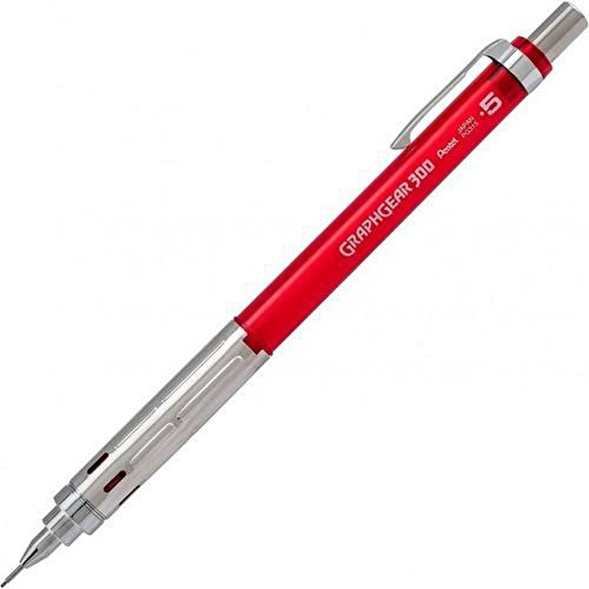 Pentel Teknik Çizim Ve Yazı Versatili 0.5 MM Kırmızı GraphGear 300