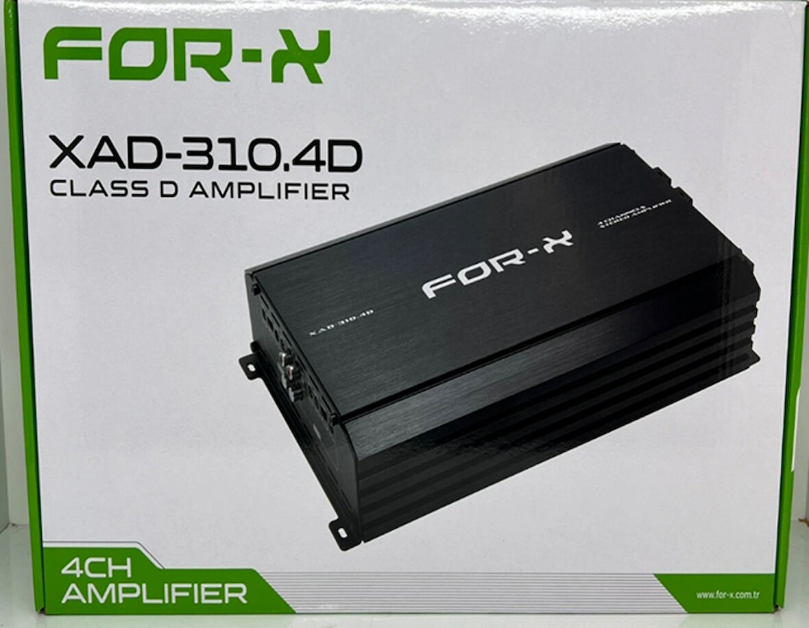 FOR-X XAD-310.4D-4X300W GERÇEK RMS-KALİTELİ PROFESYONEL ÜST SEVİYE OTO ANFİ